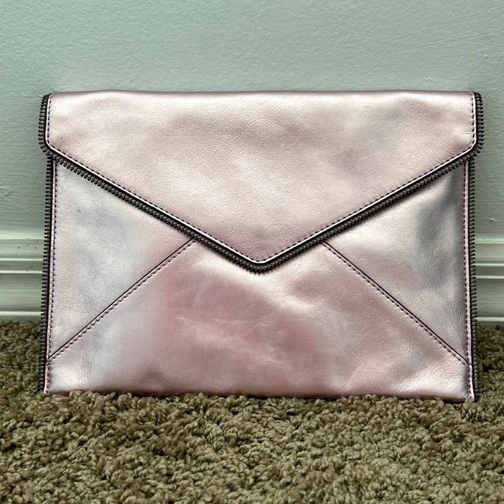 Rebecca Minkoff pink zipper clutch